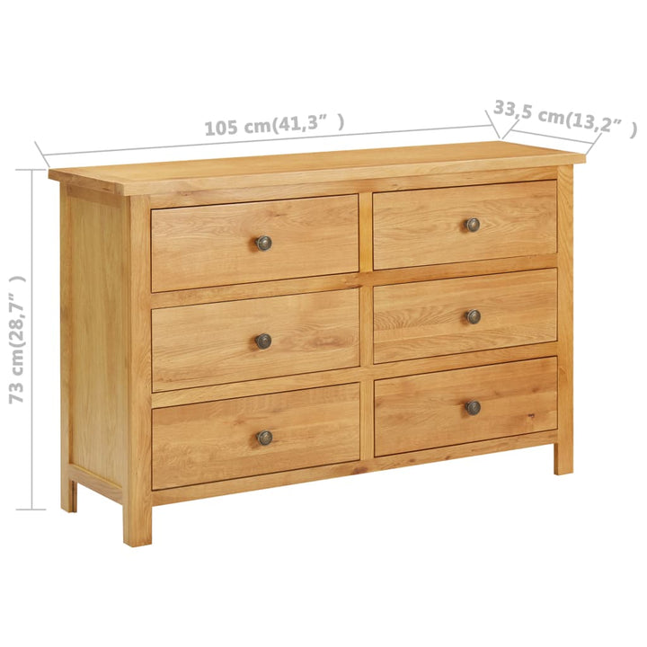 Dulap Cu Sertare, 105 X 33,5 X 73 Cm, Lemn Masiv Stejar