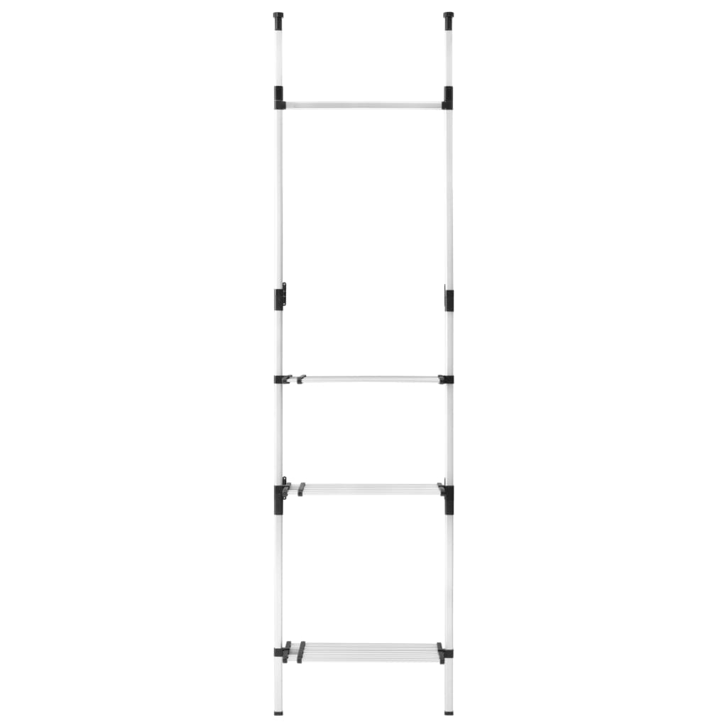 Sistem Șifonier Telescopic, Cu Bare Și Raft, Aluminiu