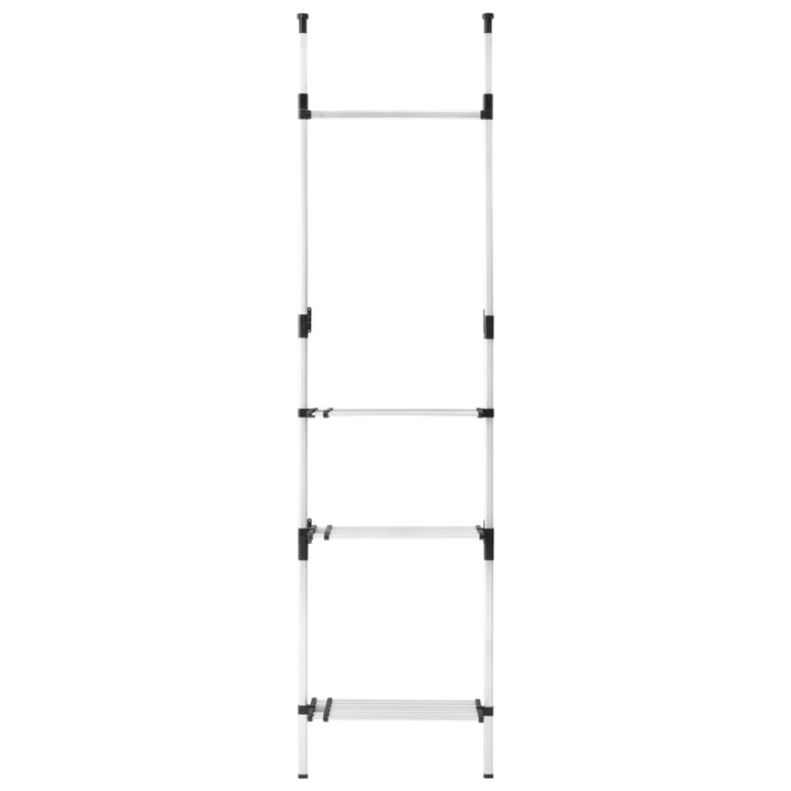 Sistem Șifonier Telescopic, Cu Bare Și Raft, Aluminiu