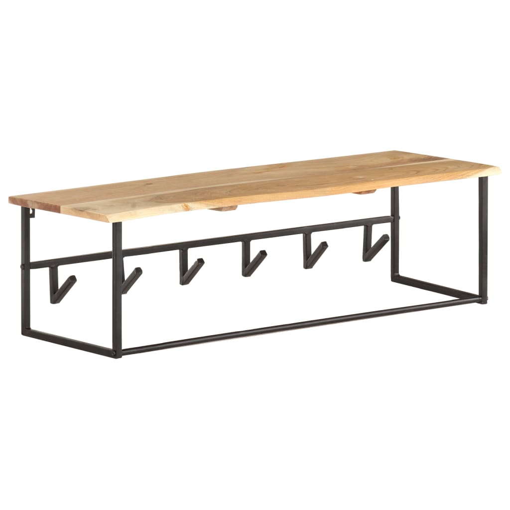 Cuier Cu Margine Naturala, 100X34X38 Cm, Lemn Masiv Acacia