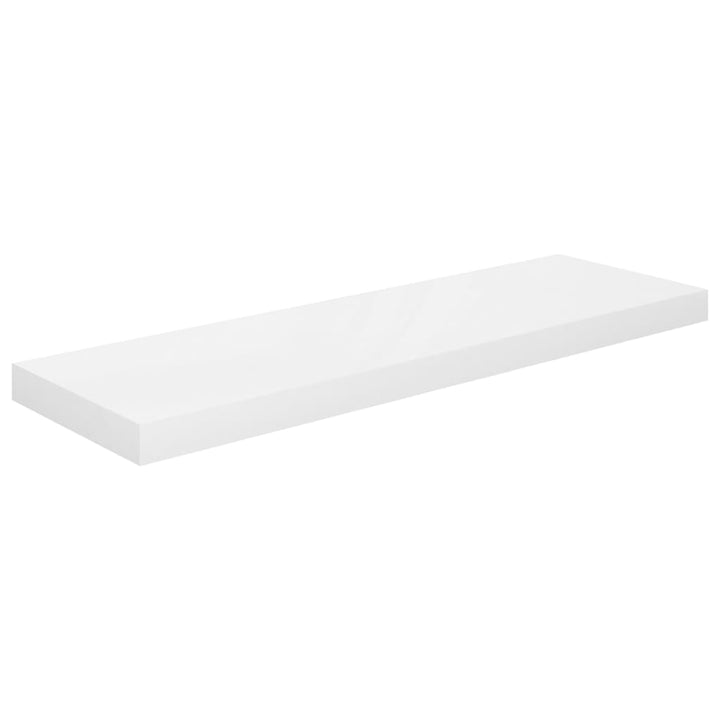 Rafturi De Perete, 2 Buc., Alb Extralucios, 80X23,5X3,8 Cm, Mdf Alb Foarte Lucios