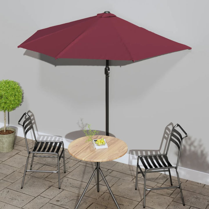 Umbrelă Balcon, Tijă Aluminiu Albastru 300X155X223Cm Semirotund