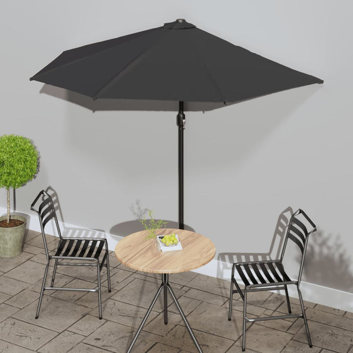 Umbrelă Balcon, Tijă Aluminiu Albastru 300X155X223Cm Semirotund