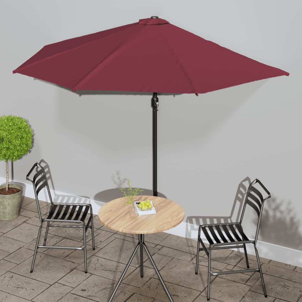 Umbrelă Balcon, Tijă Aluminiu Albastru 300X155X223Cm Semirotund