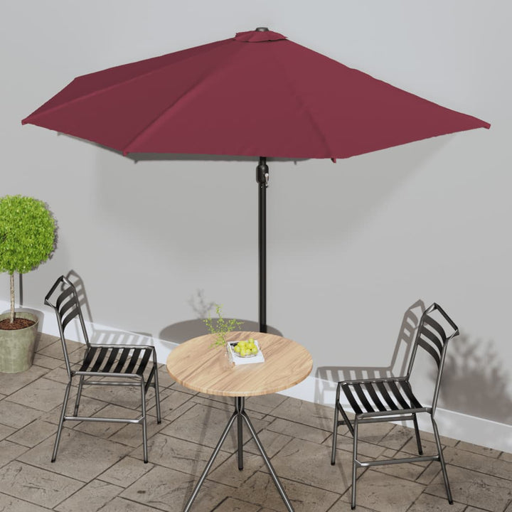 Umbrelă Balcon, Tijă Aluminiu Albastru 300X155X223Cm Semirotund