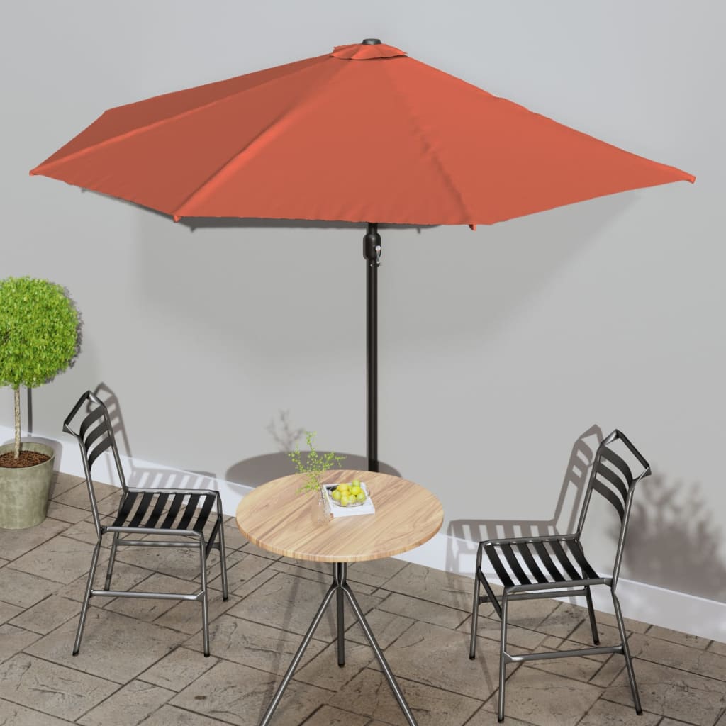 Umbrelă Balcon, Tijă Aluminiu Albastru 300X155X223Cm Semirotund