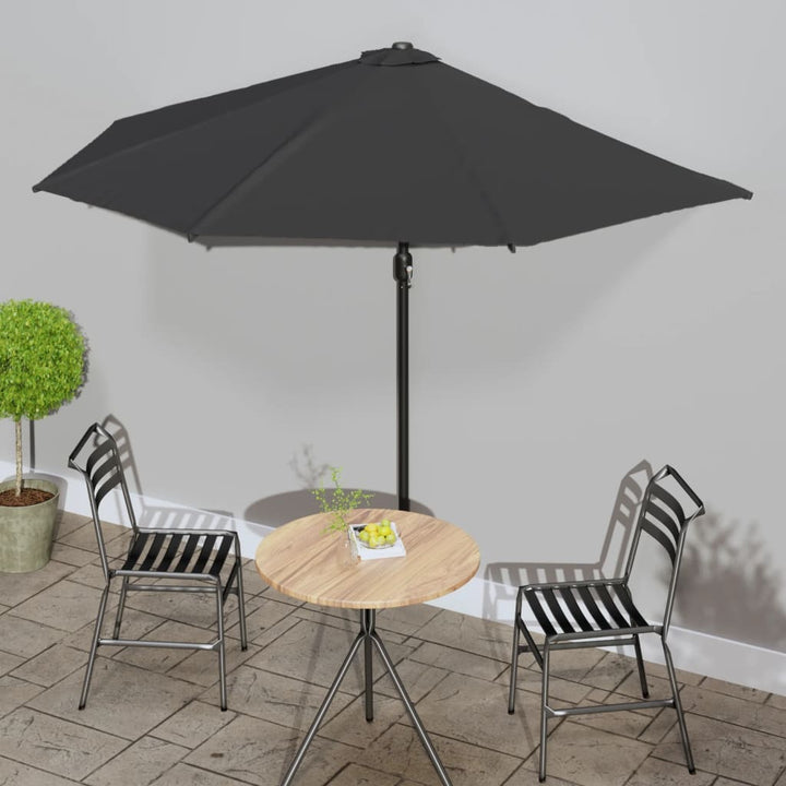 Umbrelă Balcon, Tijă Aluminiu Albastru 300X155X223Cm Semirotund