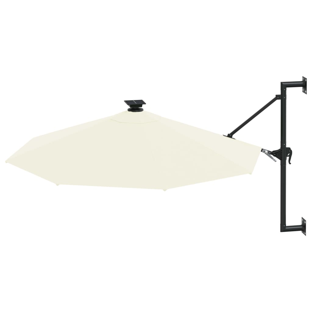 Umbrelă Soare Montaj Pe Perete Led Stâlp Metal 300 Cm