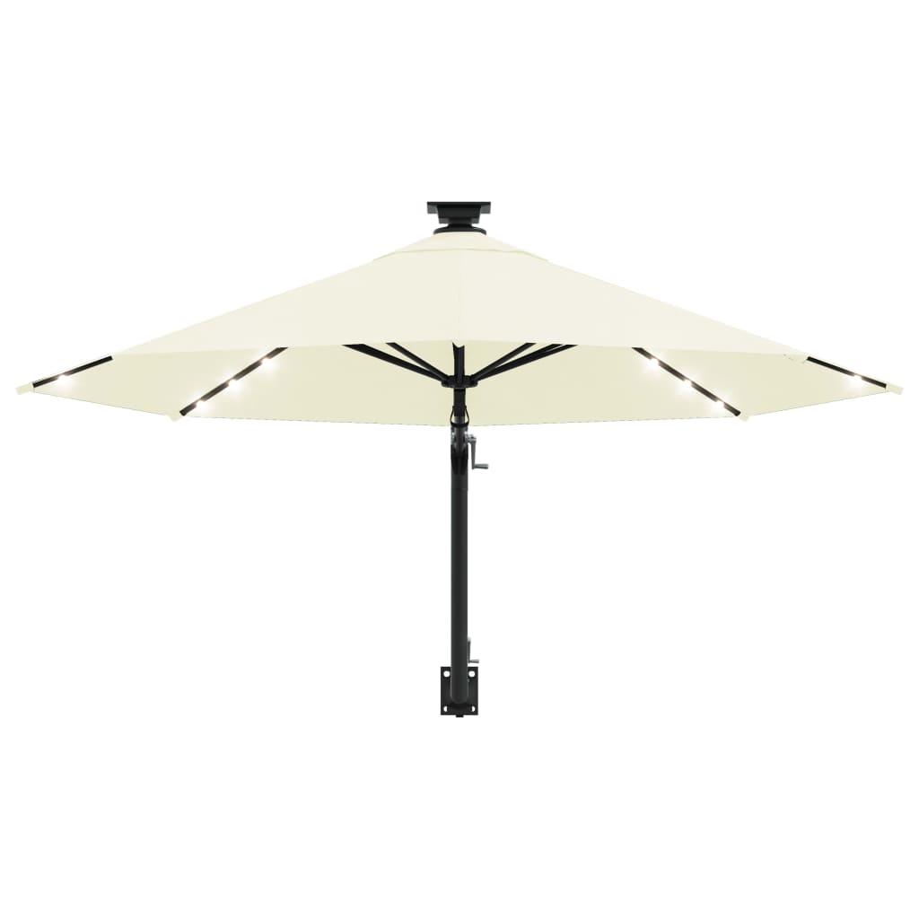 Umbrelă Soare Montaj Pe Perete Led Stâlp Metal 300 Cm
