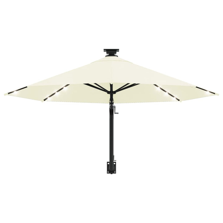 Umbrelă Soare Montaj Pe Perete Led Stâlp Metal 300 Cm