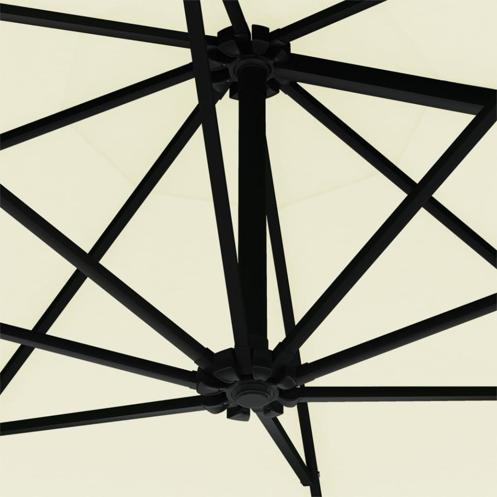 Umbrelă Soare Montaj Pe Perete Led Stâlp Metal 300 Cm