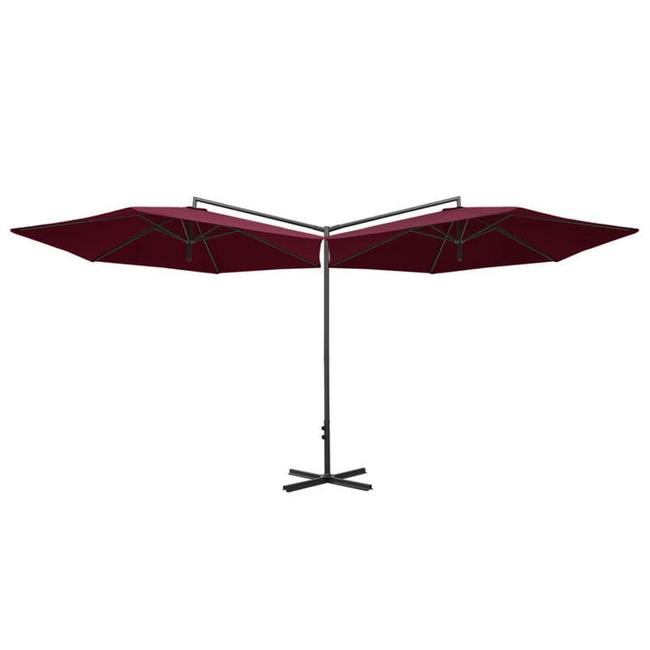 Umbrelă De Soare Dublă, Stâlp Din Oțel, , 600 Cm