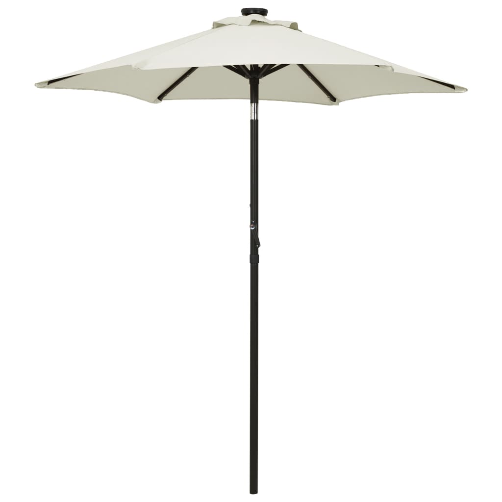 Umbrelă De Soare Cu Lumini Led, Cărămiziu, 200X211 Cm, Aluminiu