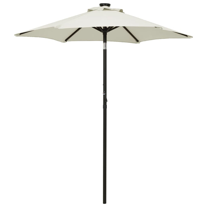 Umbrelă De Soare Cu Lumini Led, Cărămiziu, 200X211 Cm, Aluminiu