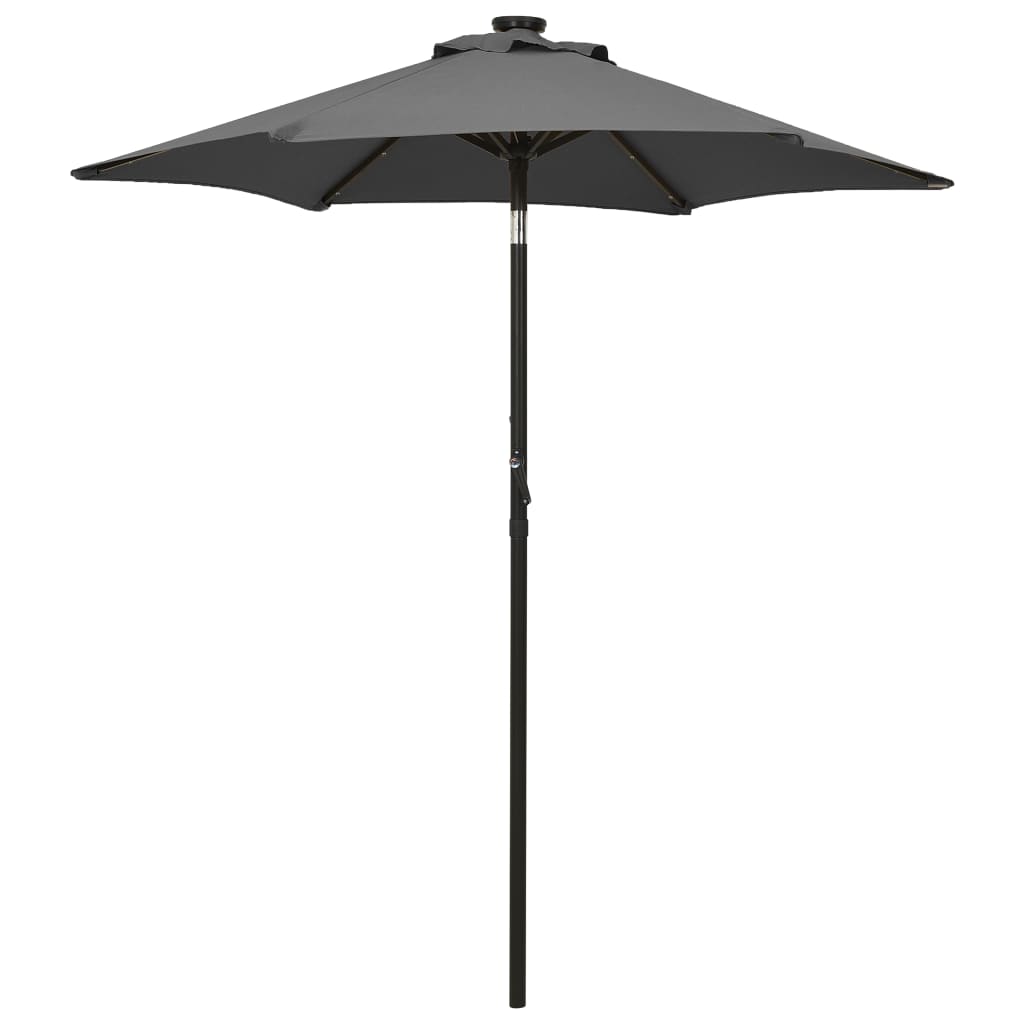 Umbrelă De Soare Cu Lumini Led, Cărămiziu, 200X211 Cm, Aluminiu