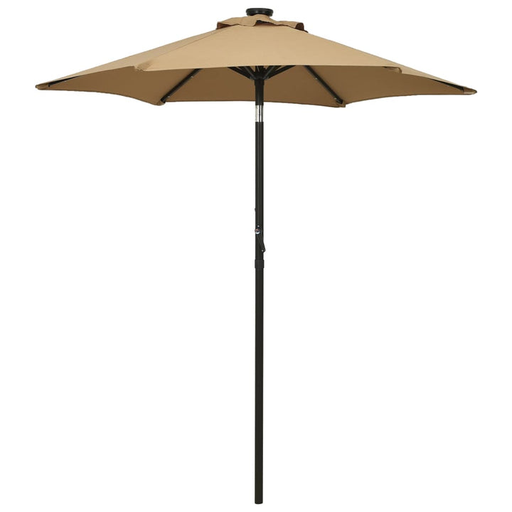 Umbrelă De Soare Cu Lumini Led, Cărămiziu, 200X211 Cm, Aluminiu