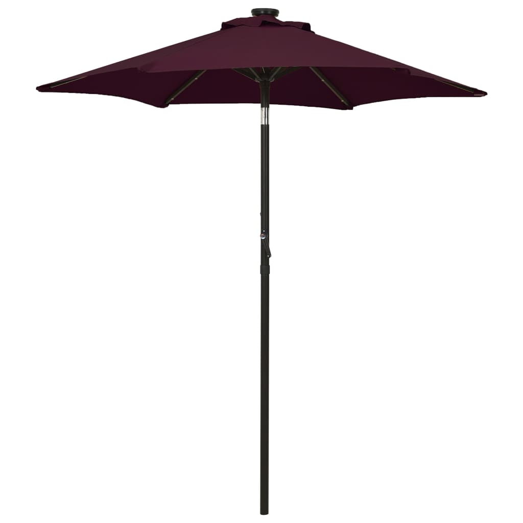 Umbrelă De Soare Cu Lumini Led, Cărămiziu, 200X211 Cm, Aluminiu