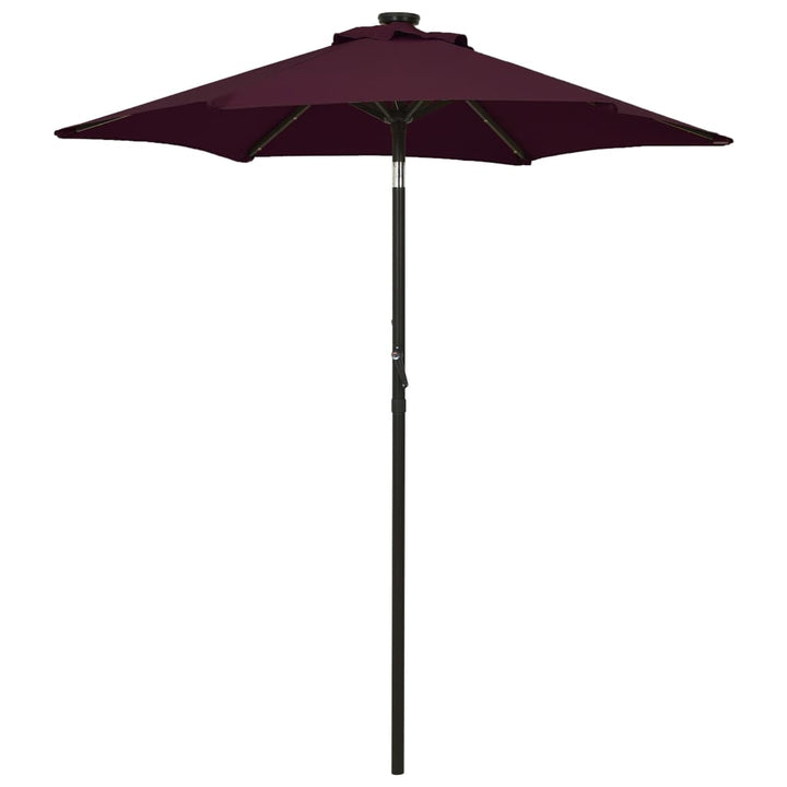 Umbrelă De Soare Cu Lumini Led, Cărămiziu, 200X211 Cm, Aluminiu