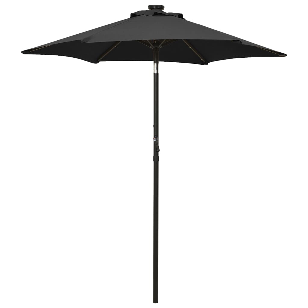 Umbrelă De Soare Cu Lumini Led, Cărămiziu, 200X211 Cm, Aluminiu