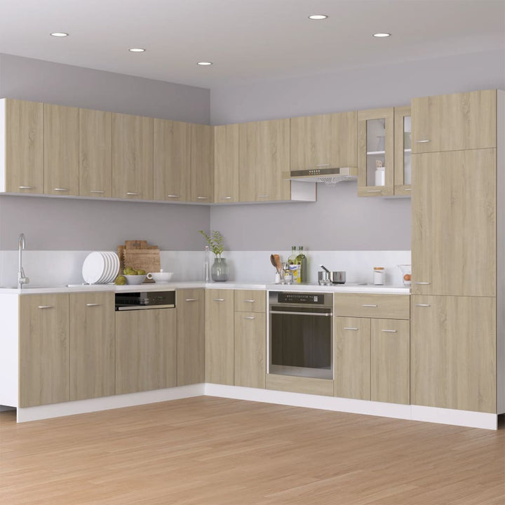 Dulap De Frigider, Stejar Sonoma, 60X57X207 Cm, Lemn Prelucrat