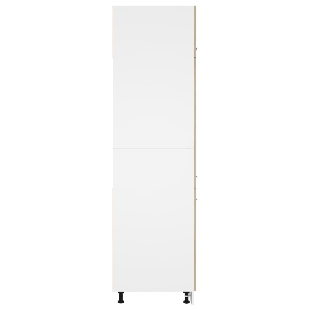 Dulap De Frigider, Stejar Sonoma, 60X57X207 Cm, Lemn Prelucrat