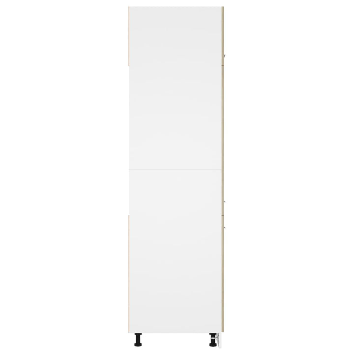 Dulap De Frigider, Stejar Sonoma, 60X57X207 Cm, Lemn Prelucrat