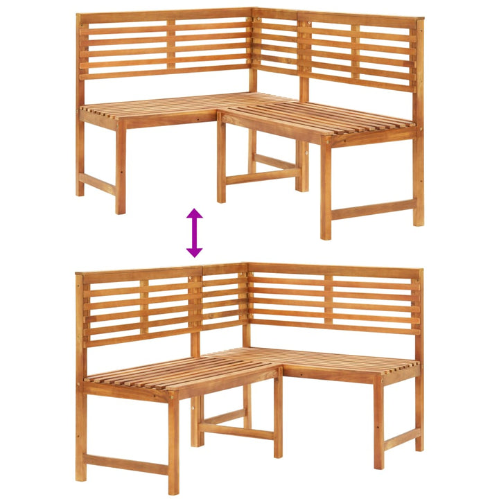Bancă De Colț Pentru Grădină, 140 Cm, Lemn Masiv De Acacia