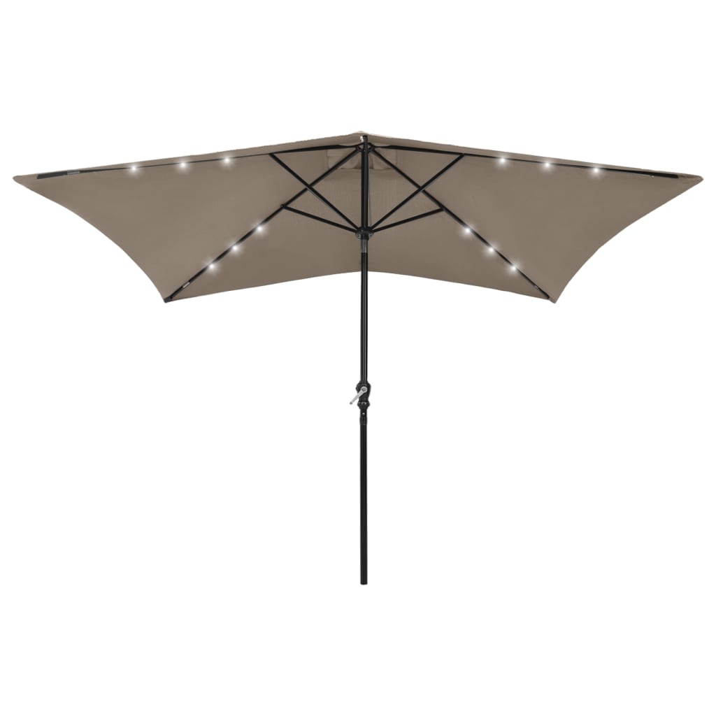 Umbrelă De Soare Cu Stâlp Din Oțel & Led-Uri, , 2X3 M