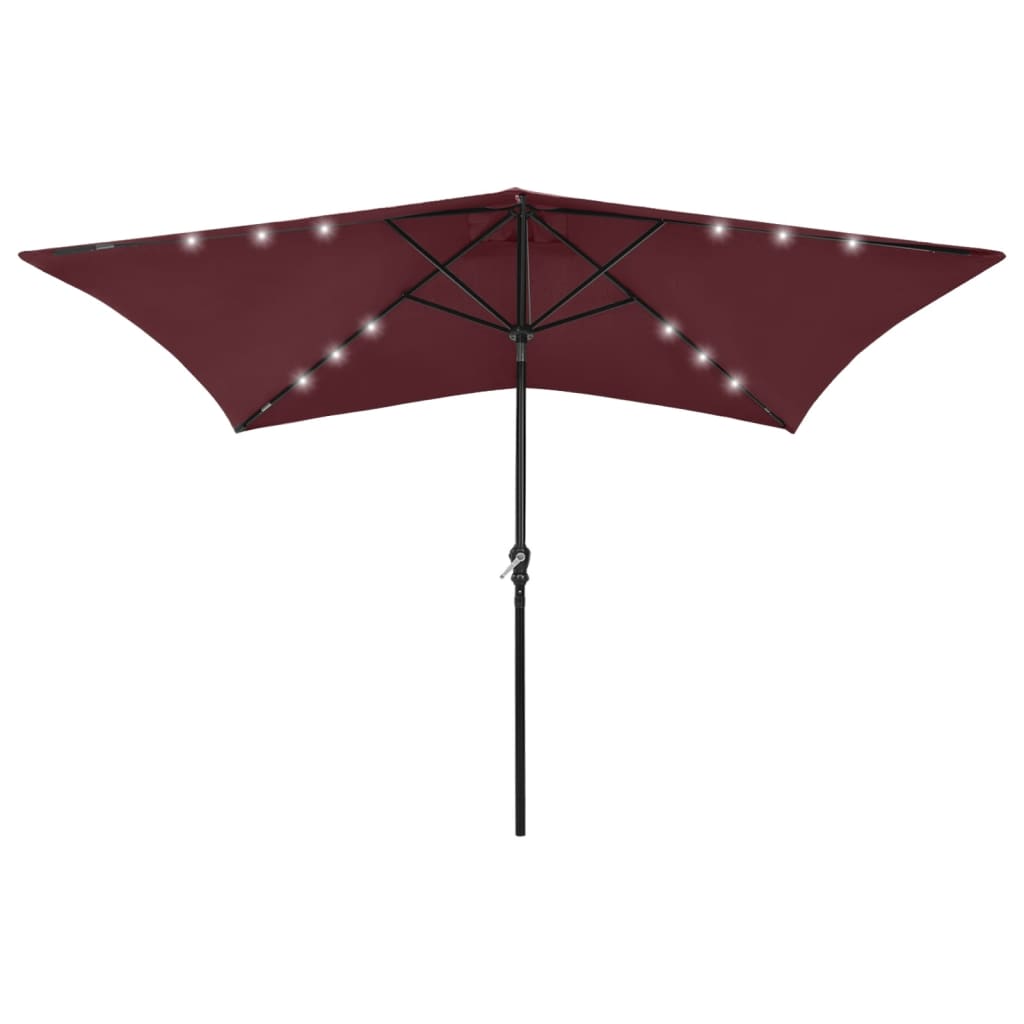 Umbrelă De Soare Cu Stâlp Din Oțel & Led-Uri, , 2X3 M