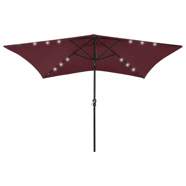 Umbrelă De Soare Cu Stâlp Din Oțel & Led-Uri, , 2X3 M