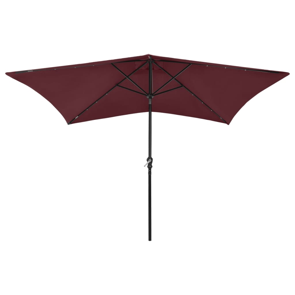 Umbrelă De Soare Cu Stâlp Din Oțel & Led-Uri, , 2X3 M