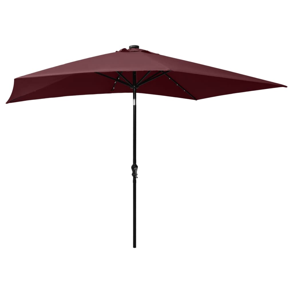 Umbrelă De Soare Cu Stâlp Din Oțel & Led-Uri, , 2X3 M
