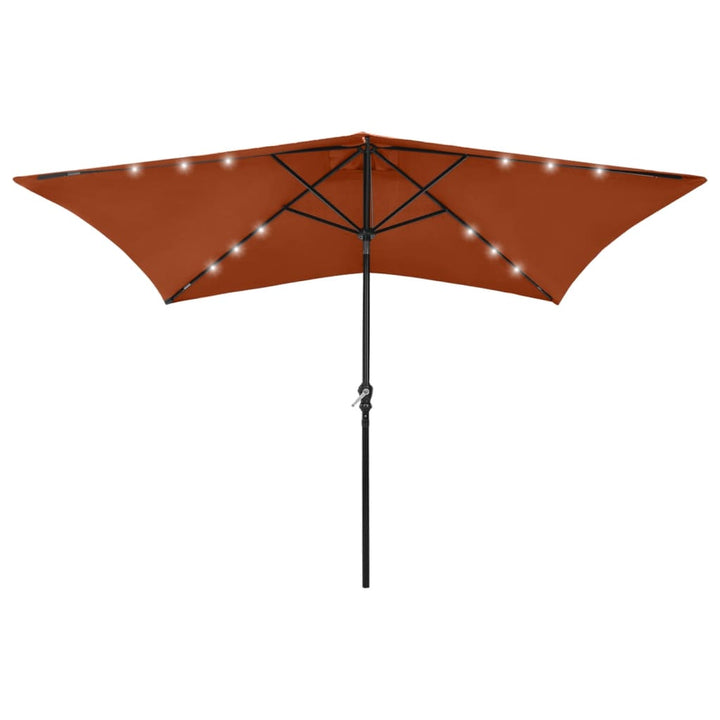 Umbrelă De Soare Cu Stâlp Din Oțel & Led-Uri, , 2X3 M
