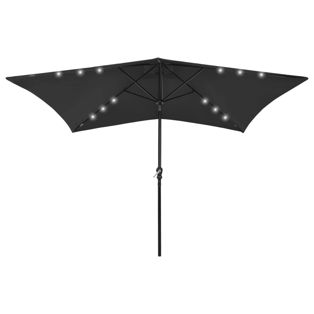 Umbrelă De Soare Cu Stâlp Din Oțel & Led-Uri, , 2X3 M