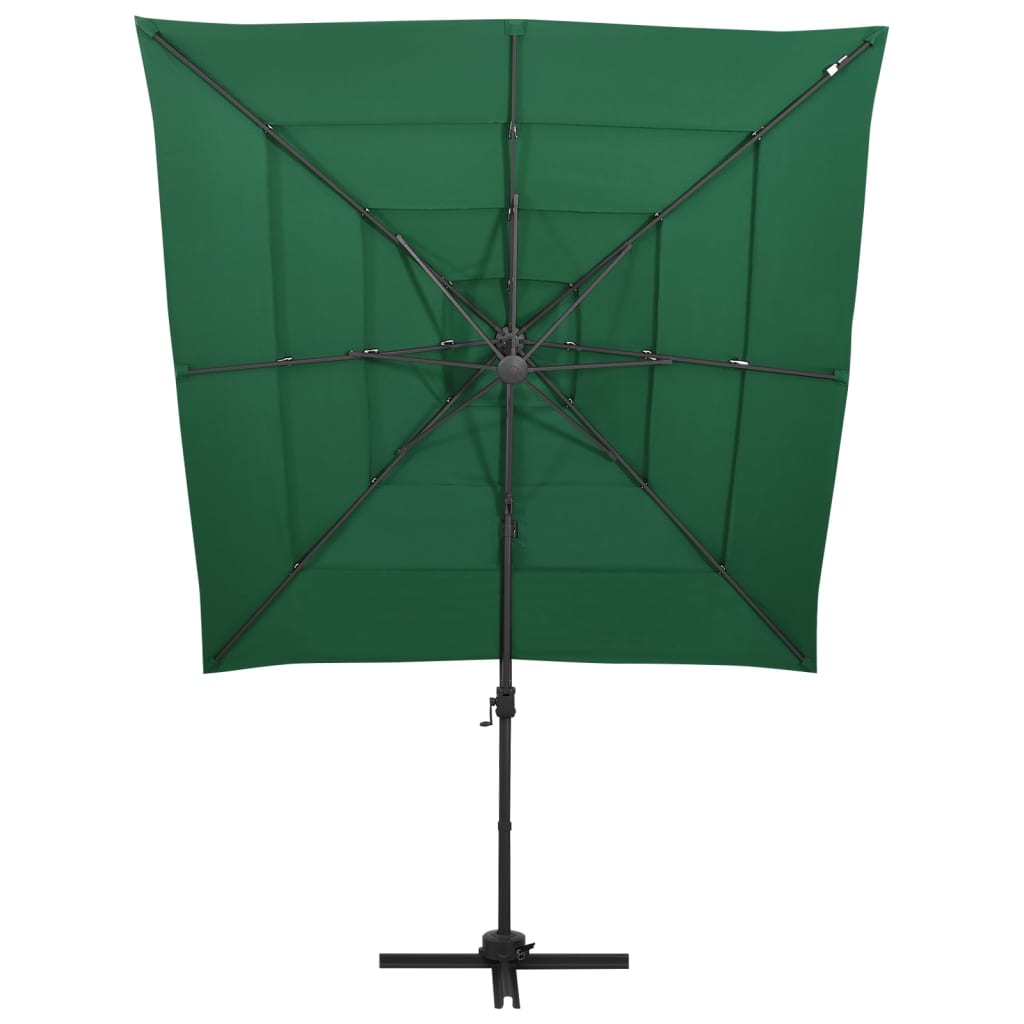 Umbrelă De Soare 4 Niveluri, Stâlp Aluminiu, , 250X250 Cm