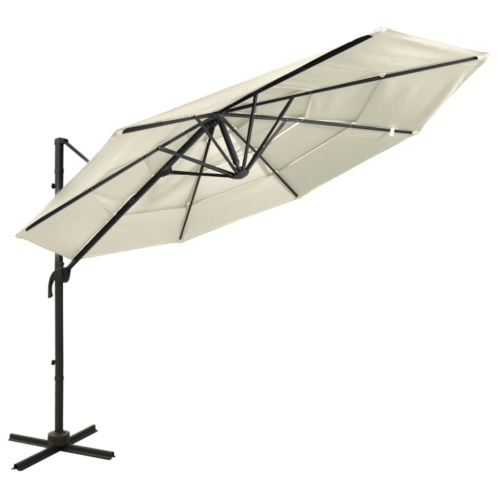 Umbrelă De Soare 4 Niveluri, Stâlp De Aluminiu, , 3X3 M
