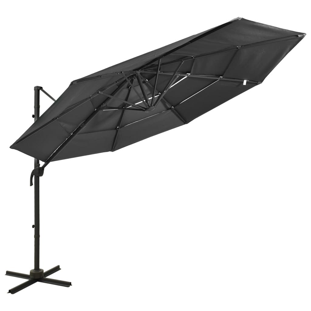 Umbrelă De Soare 4 Niveluri, Stâlp De Aluminiu, , 3X3 M
