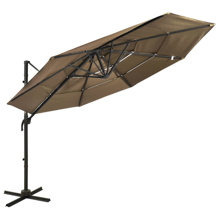 Umbrelă De Soare 4 Niveluri, Stâlp De Aluminiu, , 3X3 M