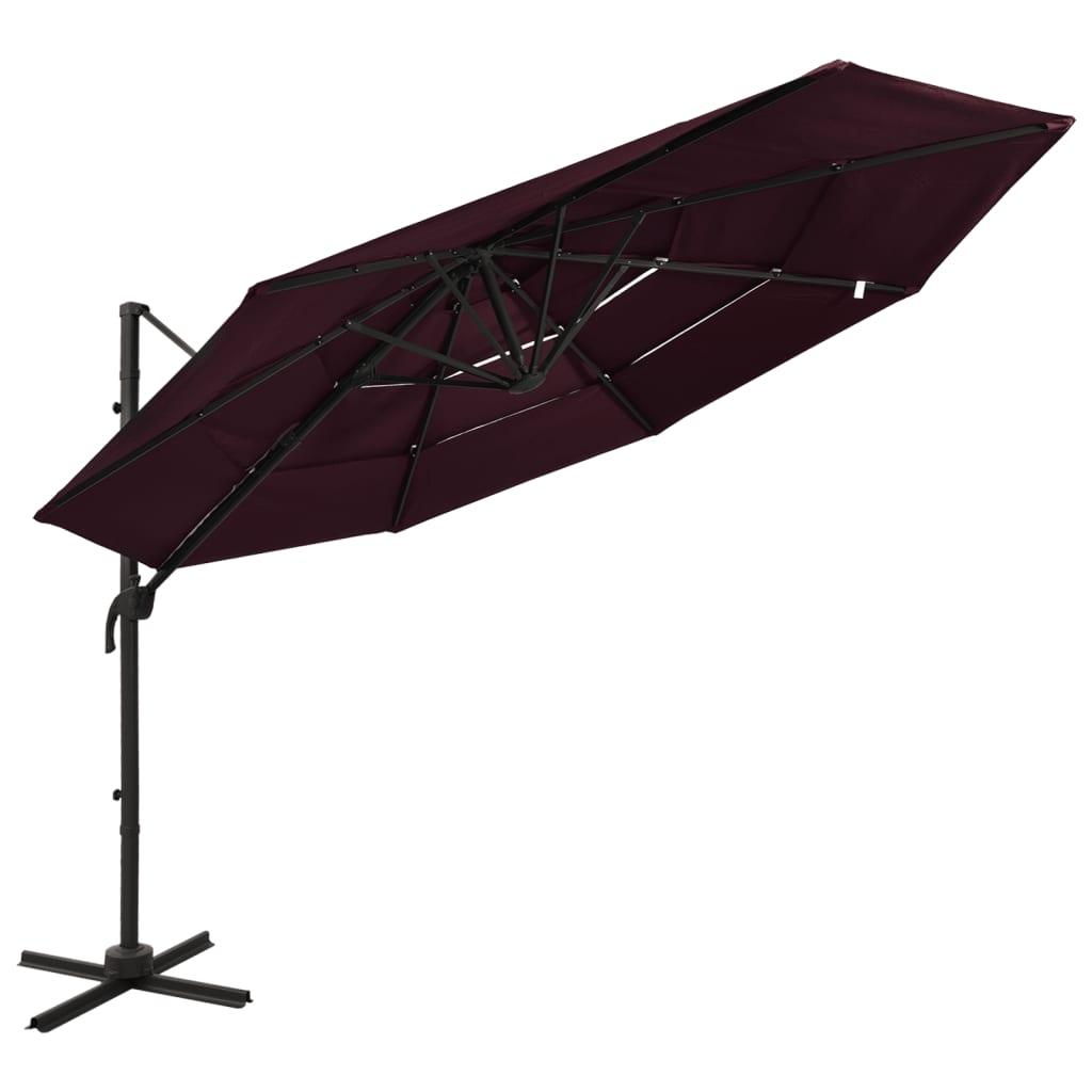 Umbrelă De Soare 4 Niveluri, Stâlp De Aluminiu, , 3X3 M