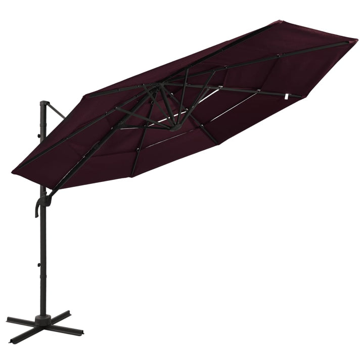 Umbrelă De Soare 4 Niveluri, Stâlp De Aluminiu, , 3X3 M