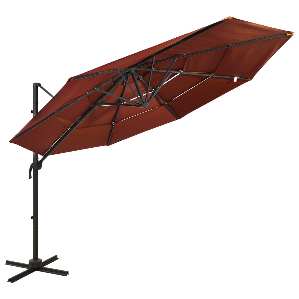 Umbrelă De Soare 4 Niveluri, Stâlp De Aluminiu, , 3X3 M