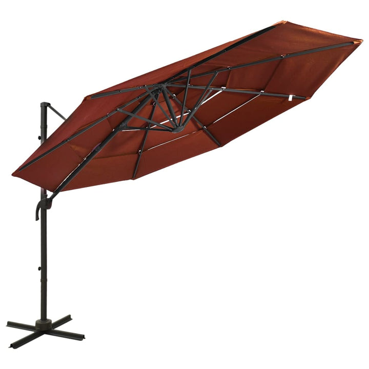 Umbrelă De Soare 4 Niveluri, Stâlp De Aluminiu, , 3X3 M