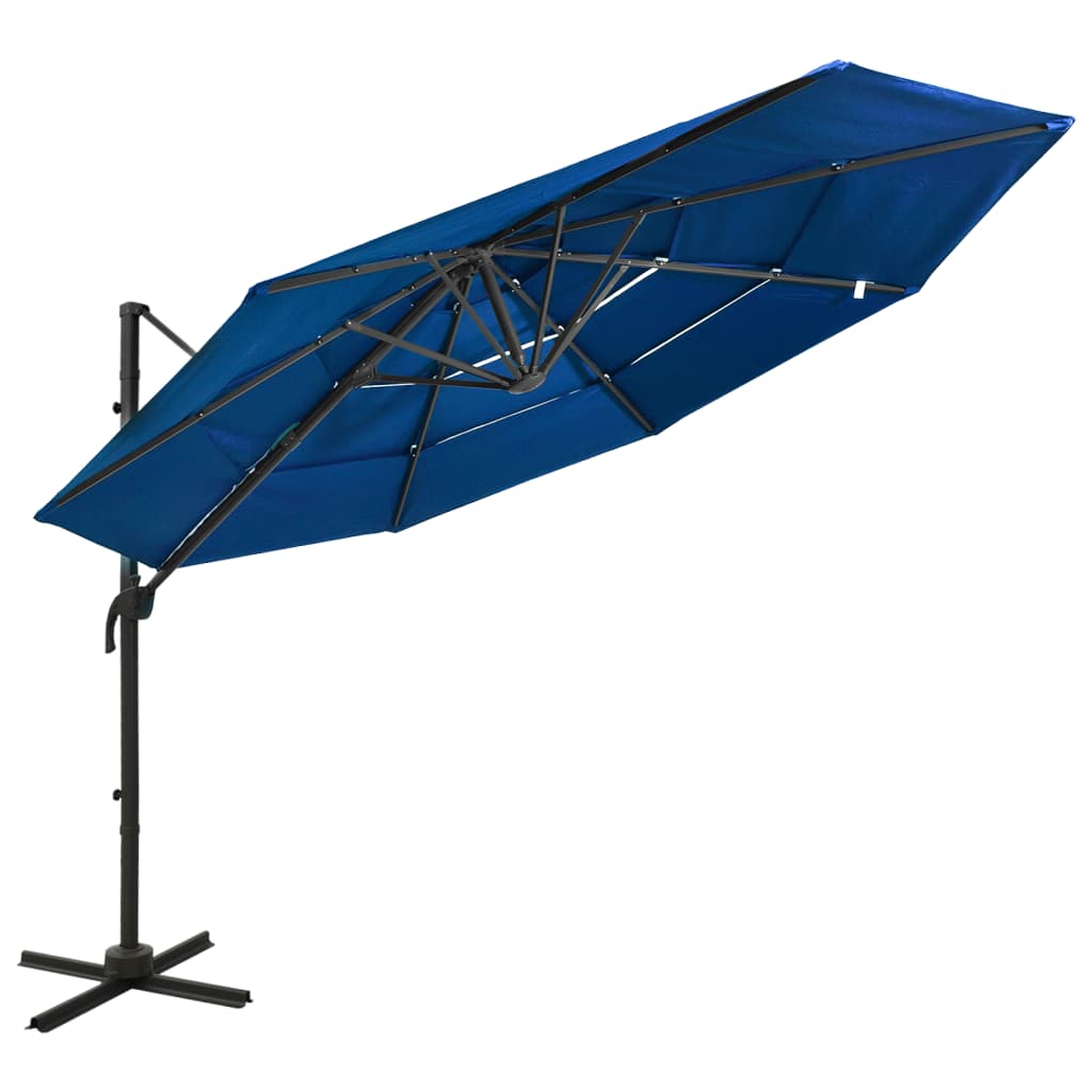Umbrelă De Soare 4 Niveluri, Stâlp De Aluminiu, , 3X3 M