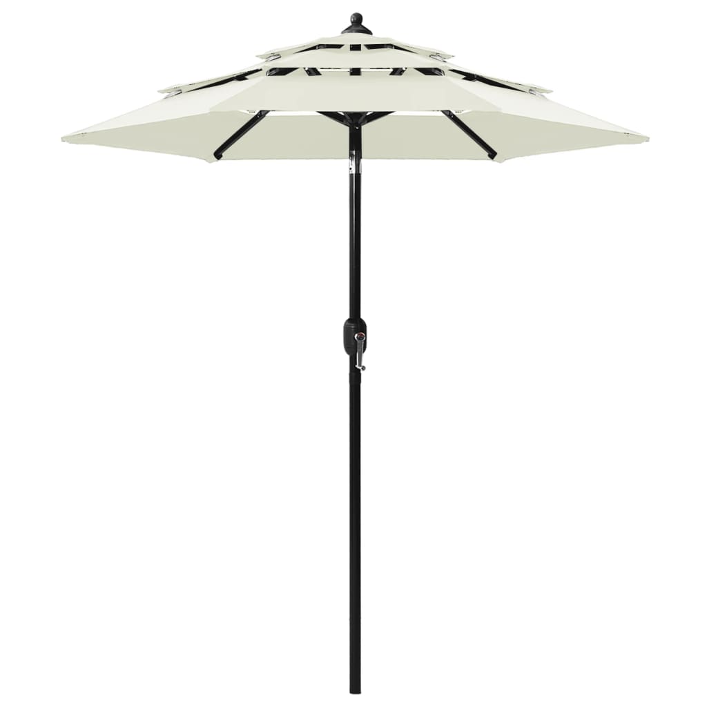 Umbrelă De Grădină 3 Niveluri, Stâlp Aluminiu, Taupe, 2,5 M