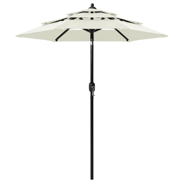 Umbrelă De Grădină 3 Niveluri, Stâlp Aluminiu, Taupe, 2,5 M