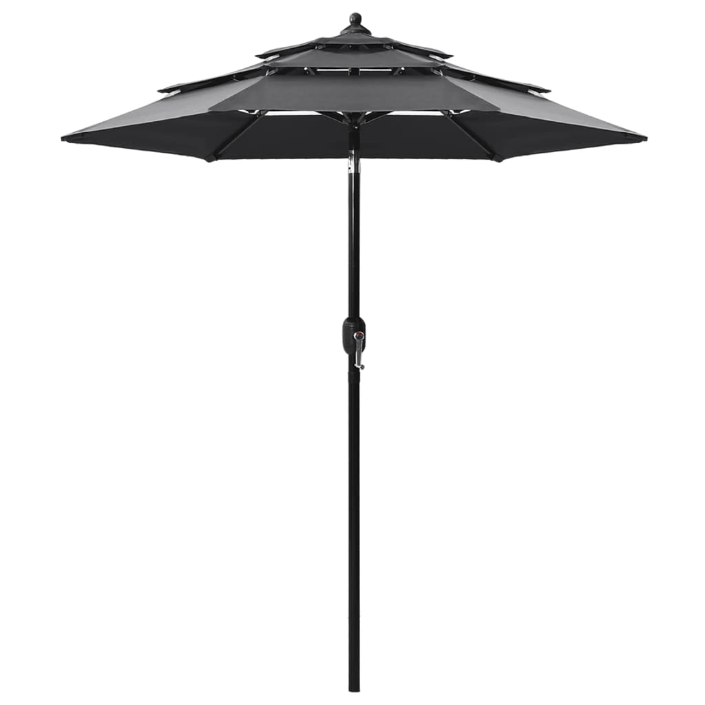 Umbrelă De Grădină 3 Niveluri, Stâlp Aluminiu, Taupe, 2,5 M