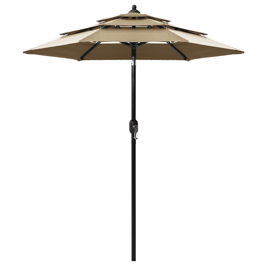 Umbrelă De Grădină 3 Niveluri, Stâlp Aluminiu, Taupe, 2,5 M