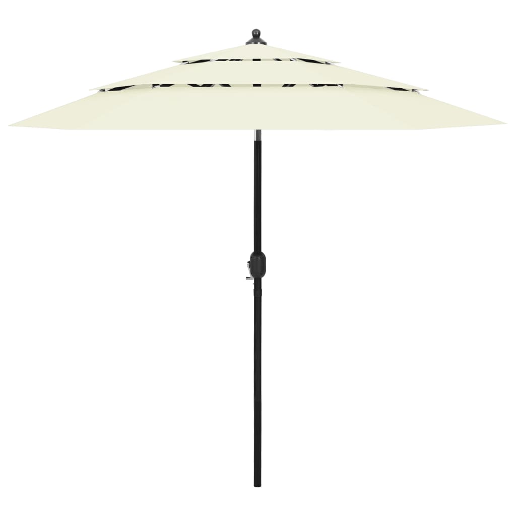 Umbrelă De Grădină 3 Niveluri, Stâlp Aluminiu, Taupe, 2,5 M