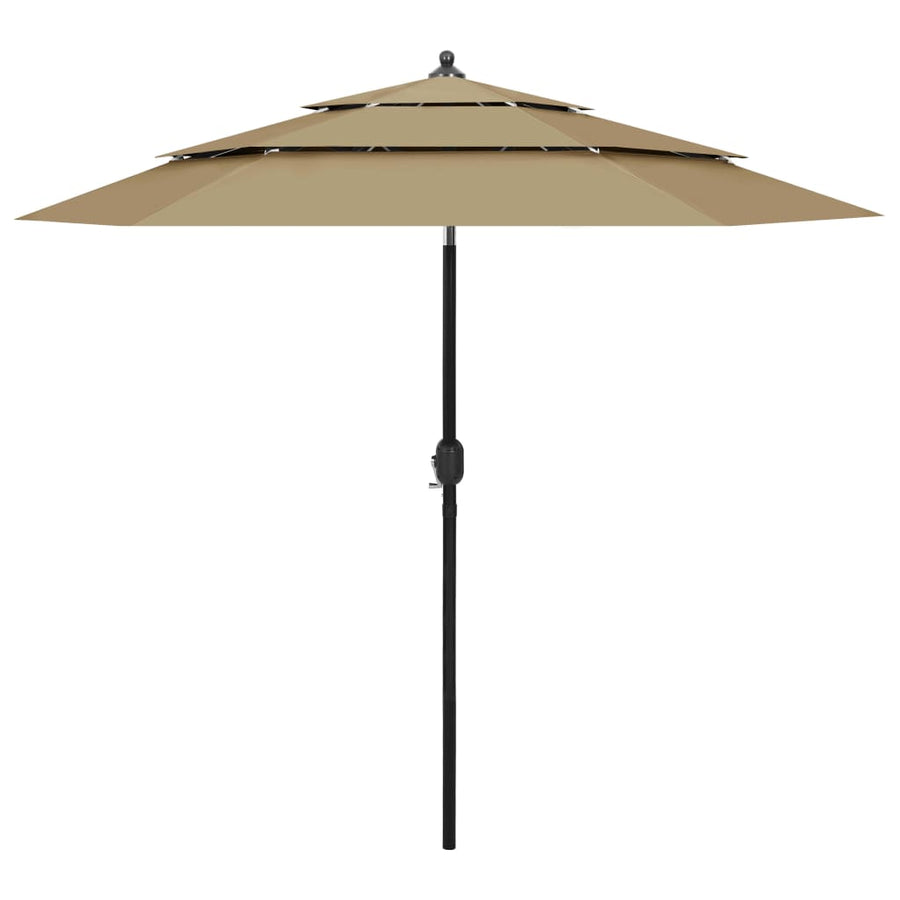 Umbrelă De Grădină 3 Niveluri, Stâlp Aluminiu, Taupe, 2,5 M