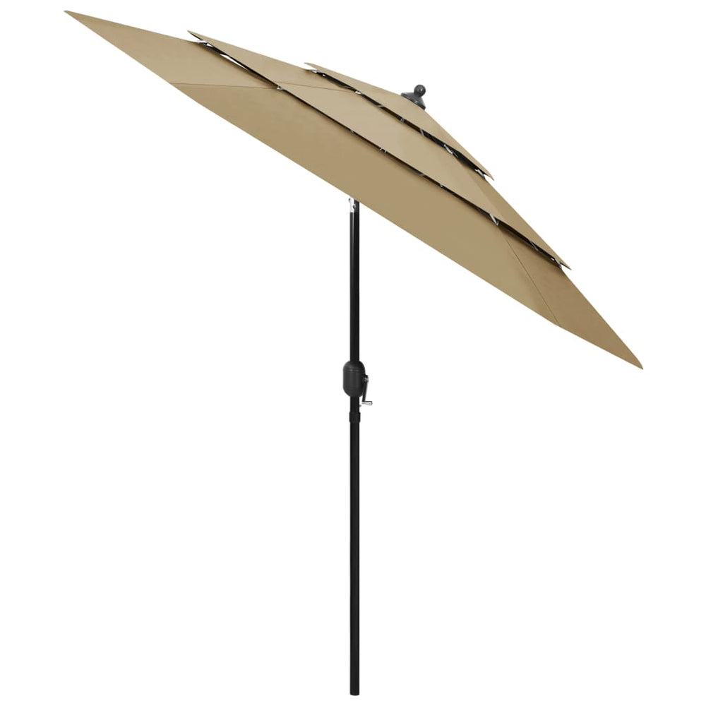 Umbrelă De Grădină 3 Niveluri, Stâlp Aluminiu, Taupe, 2,5 M